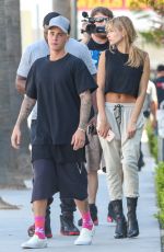 HAILEY BALDWIN and Justin Bieber Out in Beverly Hills 10/07/2015