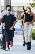 HAILEY BALDWIN and Justin Bieber Out in Beverly Hills 10/07/2015