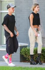 HAILEY BALDWIN and Justin Bieber Out in Beverly Hills 10/07/2015