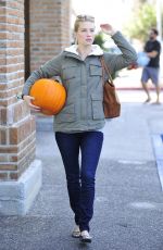 HEATHER MORRIS with a Pumpkin Out in Calabasas 10/19/2015