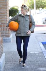 HEATHER MORRIS with a Pumpkin Out in Calabasas 10/19/2015