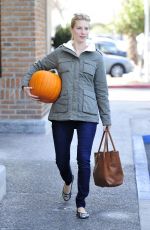 HEATHER MORRIS with a Pumpkin Out in Calabasas 10/19/2015