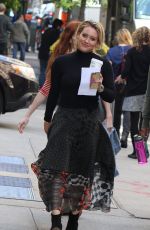 HILARY DUFF on the Set of Younger in New York 10/07/2015