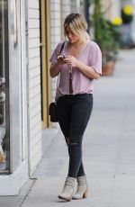 HILARY DUFF Out Shopping in Studio City 10/24/2015