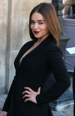 EMILIA CLARKE at Christian Dior Fashion Show in Paris 10/02/2015