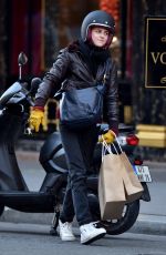 KRISTEN STEWART as Maureen on Scooter on the Set of Personal Shopper in Paris 10/27/2015