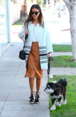 JAMIE CHUNG Walks Her Dog Out in West Hollywood 10/20/2015