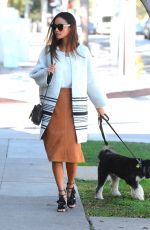 JAMIE CHUNG Walks Her Dog Out in West Hollywood 10/20/2015
