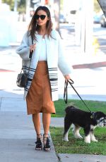 JAMIE CHUNG Walks Her Dog Out in West Hollywood 10/20/2015