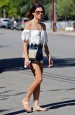 JENNA DEVAN in Jeans Shorts Out in Los Angeles 09/30/2015