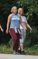 JENNIFER LAWRENCE Walks Her Dog at a Park in Atlanta 10/04/2015