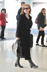JESSICA CHASTAIN Arrives at JFK Airport in New York 10/17/2015