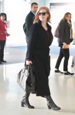 JESSICA CHASTAIN Arrives at JFK Airport in New York 10/17/2015