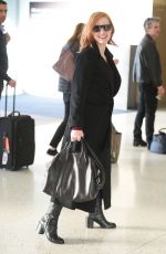 JESSICA CHASTAIN Arrives at JFK Airport in New York 10/17/2015