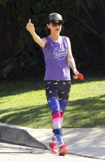 JULIETTE LEWIS Walks Her Dog Out in Los Angeles 10/22/2015