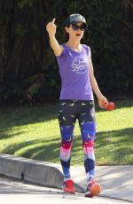 JULIETTE LEWIS Walks Her Dog Out in Los Angeles 10/22/2015