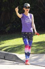 JULIETTE LEWIS Walks Her Dog Out in Los Angeles 10/22/2015