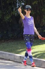 JULIETTE LEWIS Walks Her Dog Out in Los Angeles 10/22/2015