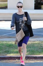 KALEY CUOCO in Leggings Leaves Yoga Class in Los Angeles 10/20/2015