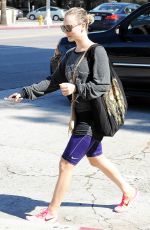 KALEY CUOCO in Leggings Leaves Yoga Class in Los Angeles 10/20/2015
