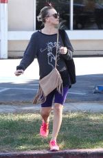 KALEY CUOCO in Leggings Leaves Yoga Class in Los Angeles 10/20/2015