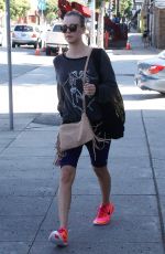 KALEY CUOCO in Leggings Leaves Yoga Class in Los Angeles 10/20/2015