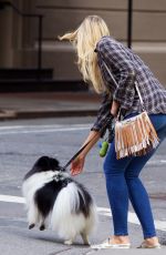 KATRINA BOWDEN Walks Her Dog Out in New York 09/25/2015