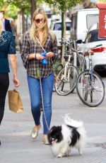 KATRINA BOWDEN Walks Her Dog Out in New York 09/25/2015
