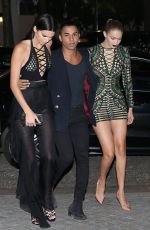 KENDALL JENNER and GIGI HADID at The Reserve Restaurant in Paris 09/30/2015