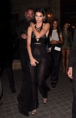 KENDALL JENNER Night Out in Paris 09/30/2015