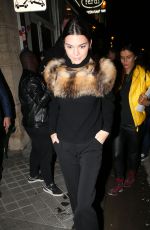 KENDALL JENNER Night Out in Paris 10/04/2015