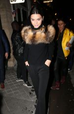 KENDALL JENNER Night Out in Paris 10/04/2015