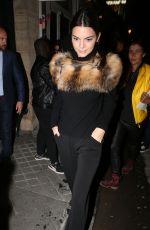 KENDALL JENNER Night Out in Paris 10/04/2015