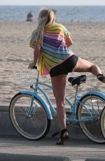 KESHA SEBERT Out Riding a Bike in Santa Monica 10/18/2015