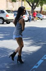 KOURTNEY KARDASHIAN in Jeans Shorts Out in Calabasas 10/03/2015