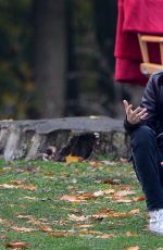 KRISTEN STEWART on the Set of Personal Shopper at a Park in Paris 10/30/2015