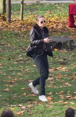 KRISTEN STEWART on the Set of Personal Shopper at a Park in Paris 10/30/2015