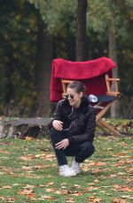 KRISTEN STEWART on the Set of Personal Shopper at a Park in Paris 10/30/2015