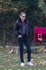 KRISTEN STEWART on the Set of Personal Shopper at a Park in Paris 10/30/2015