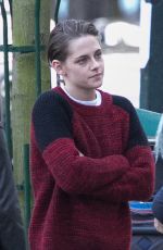 KRISTEN STEWART on the Set of Personal Shopper at a Park in Paris 10/30/2015