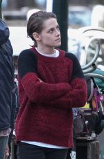 KRISTEN STEWART on the Set of Personal Shopper at a Park in Paris 10/30/2015
