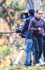 KRISTEN STEWART on the Set of Personal Shopper at a Park in Paris 10/30/2015