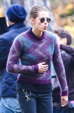 KRISTEN STEWART on the Set of Personal Shopper at a Park in Paris 10/30/2015