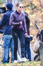 KRISTEN STEWART on the Set of Personal Shopper at a Park in Paris 10/30/2015