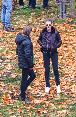 KRISTEN STEWART on the Set of Personal Shopper at a Park in Paris 10/30/2015