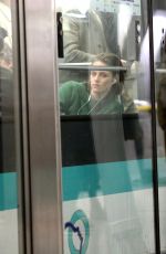 KRISTEN STEWART on the Set of Personal Shopper on the Paris Subway 10/29/2015