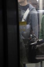 KRISTEN STEWART on the Set of Personal Shopper on the Paris Subway 10/29/2015