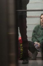 KRISTEN STEWART on the Set of Personal Shopper on the Paris Subway 10/29/2015