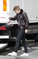 KRISTEN STEWART Riding a Bike on the Set of Personal Shopper in Paris 10/28/2015