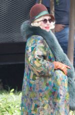 LADU GAGA on the Set of American Horror Story: Hotel in Los Angeles 10/14/2015